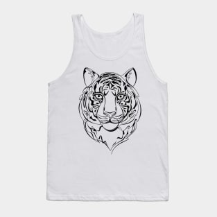 Continuous Line Tiger Portrait. 2022 New Year Symbol by Chinese Horoscope Tank Top